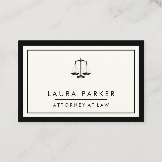 Carte De Visite Avocat En Droit Plat Simple Professionnel Élégant (Devant)
