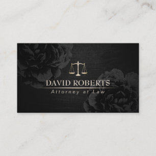 Carte De Visite Avocat floral noir chic d'avocat