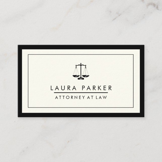 Carte De Visite Avocat juridique avocat noir échelle professionnel (Devant)