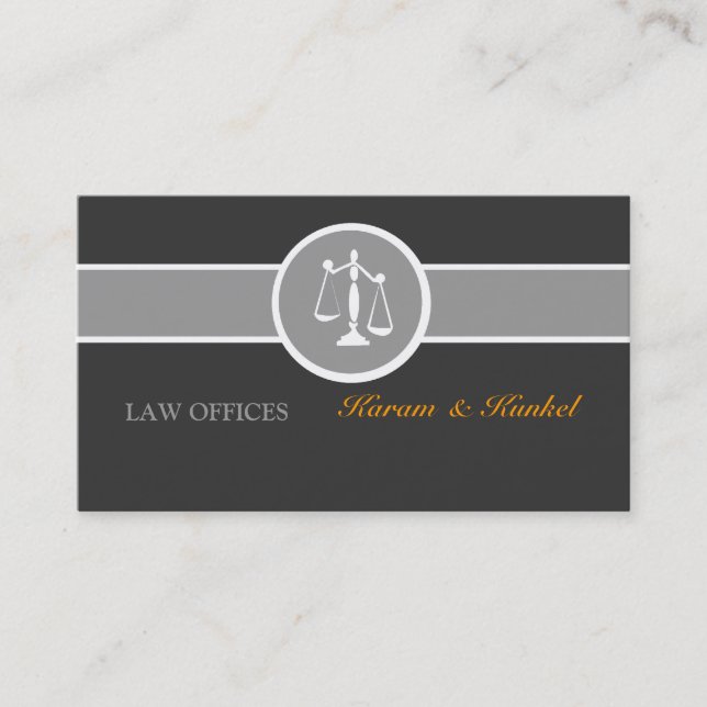 Carte De Visite Avocat juridique Scales Black|White|Grey (Devant)