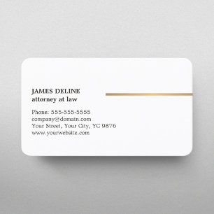 Carte De Visite Avocat minimaliste élégant en cuivre blanc