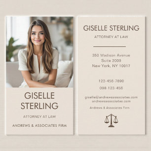 Carte De Visite Avocat Mocha Beige Photo Professionnelle