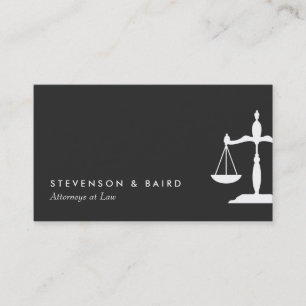 Carte De Visite Avocat moderne justice balance noir blanc