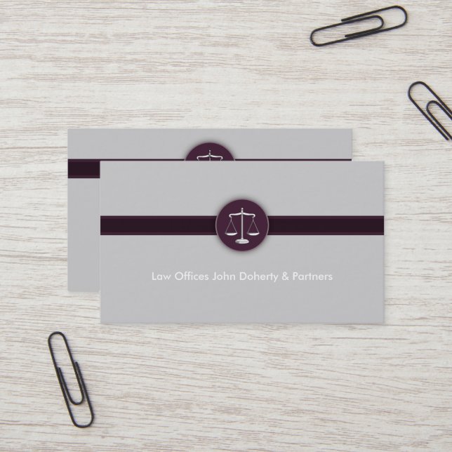 Carte De Visite Avocat moderne parfait de l'avocat | (Devant/Arrière en situation)