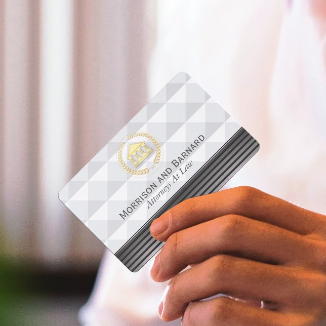 Carte De Visite Avocat moderne Procureur Gold et Silver Courthouse (Créateur téléchargé)