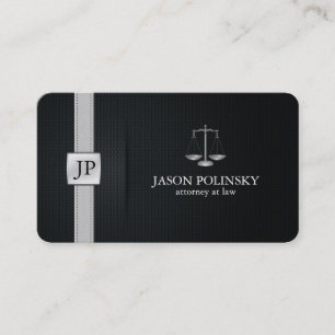 Carte De Visite Avocat noir et argenté élégant
