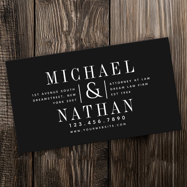 Carte De Visite Avocat noir moderne Gras (Créateur téléchargé)