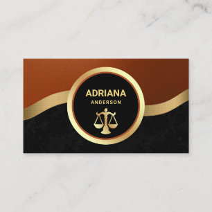 Carte De Visite Avocat Or Échelle de Justice Avocat en Droit Orang