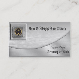 Carte de visite Avocat Platine Brossée