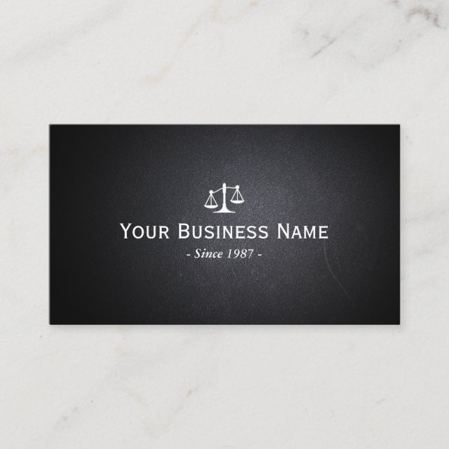 Carte De Visite Avocat Procureur Dark Leather Professionnel (Devant)