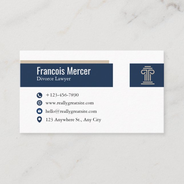 Carte De Visite Avocat Professionnel | Conception d'Avocat Moderne (Devant)