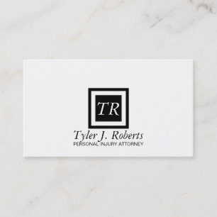 Carte De Visite Avocat professionnel moderne Noir & Blanc Procureu