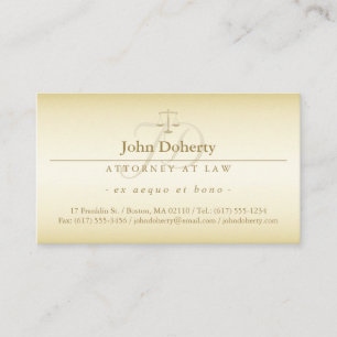 Carte De Visite Avocat   Scales d'or de la justice