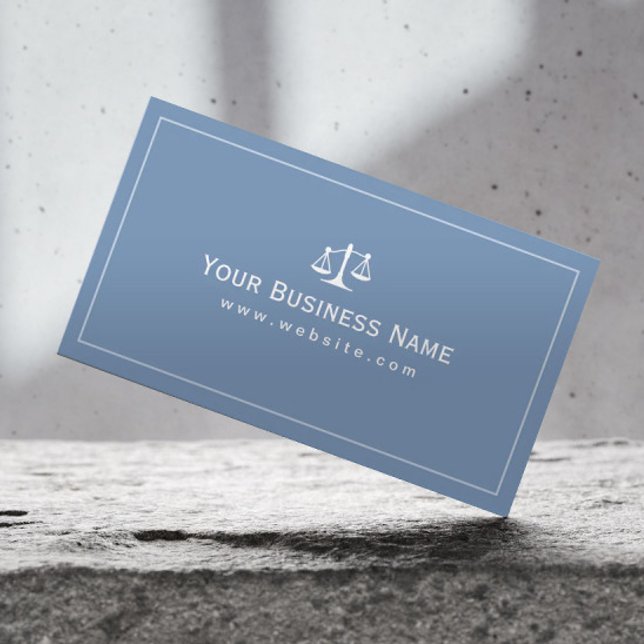 Carte De Visite Avocat Simple Bleu Bleu clair Bureau du Procureur (Créateur téléchargé)