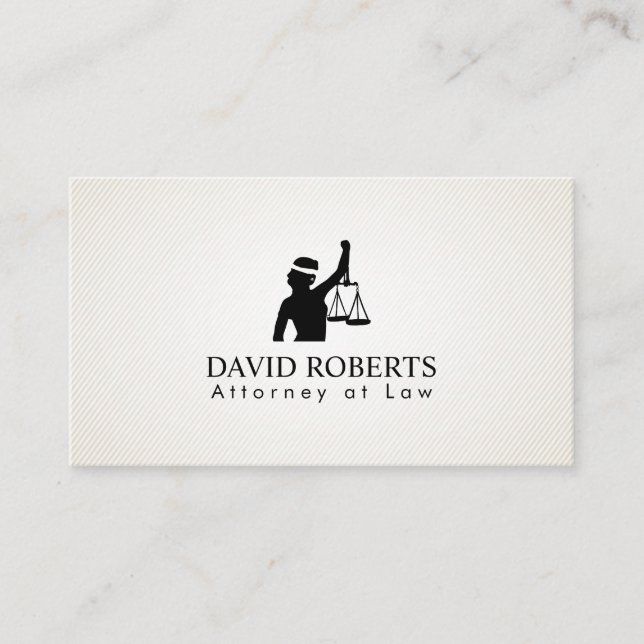 Carte De Visite Avocat simple de Madame Justice Logo d'avocat (Devant)