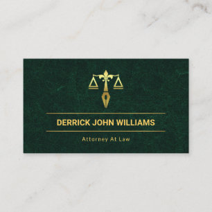 Carte De Visite Avocat Texture en Marbre Vert Exquis