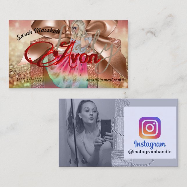Carte de visite Avon Lady Instagram (Devant / Derrière)