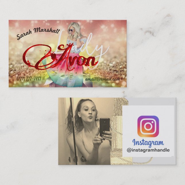 Carte de visite Avon Lady Instagram (Devant / Derrière)