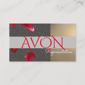 Carte De Visite Avon personnalisé Gold et Roses