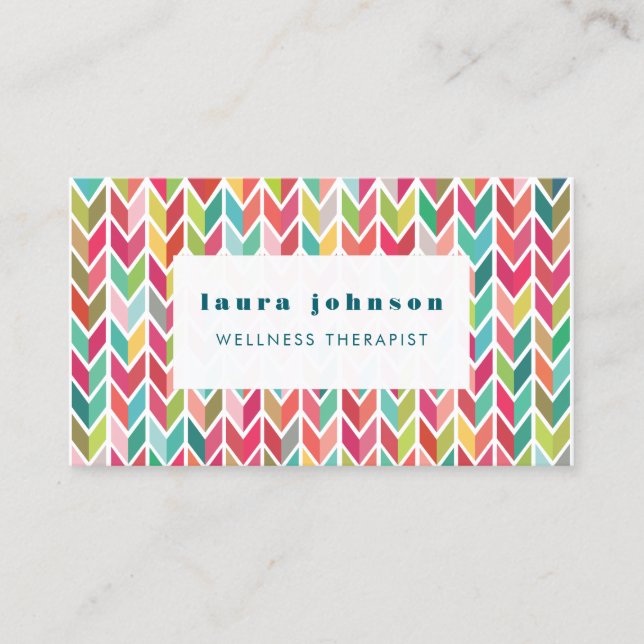 Carte De Visite Aztec Flèches Motif Masseuse Wellness Therapy (Devant)