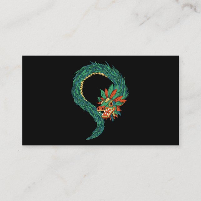 Carte De Visite Aztec God Quetzalcoatl Serpent Dragon Inca Maya Ci (Devant)
