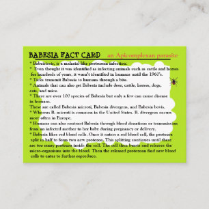 Carte De Visite Babesia Fact Educational Card