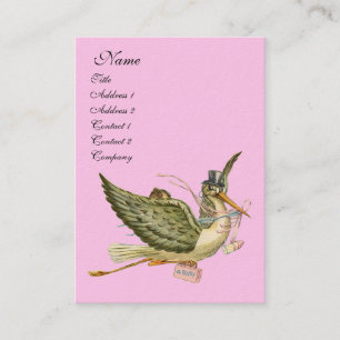 CARTE DE VISITE BABILLAGE DE BÉBÉ CIGOGNE