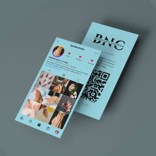 Carte De Visite Baby Blue Pastel Manicurist Nail Tech IG
