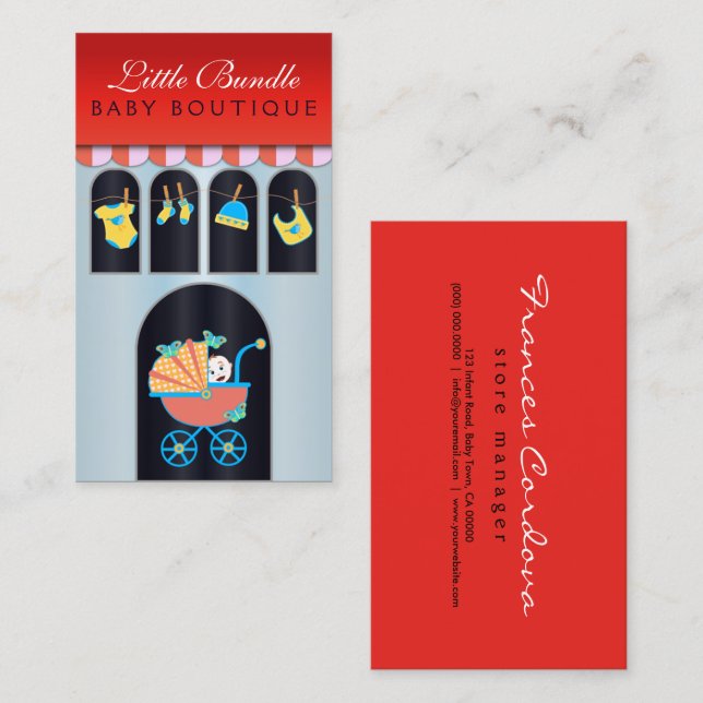 Carte De Visite Baby Boutique Boutique Boutique Boutique Baby Cart (Devant / Derrière)