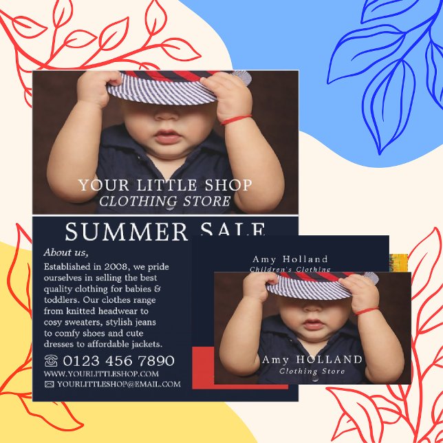Carte De Visite Baby Boy en Casquette, magasin de vêtements pour e (Créateur téléchargé)