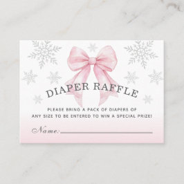 Carte De Visite Baby It’s Cold Outside Pink Bow Diaper Raffle