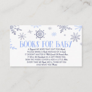 Carte De Visite Baby shower Blue Snowflake Livres Pour Baby Card