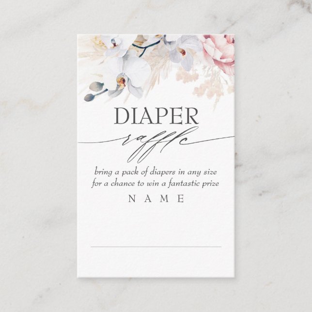 Carte De Visite Baby shower de graminées tropicales séchées au cha (Devant)