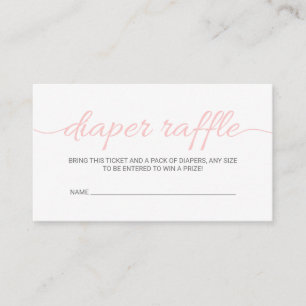Carte De Visite Baby shower de script rose vif Raffer Billet Inser
