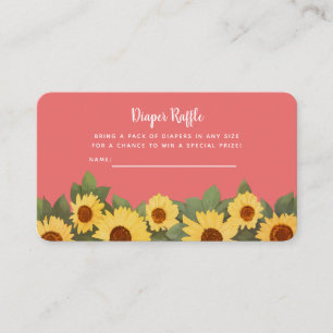 Carte De Visite Baby shower de tournesol à semis Raffin