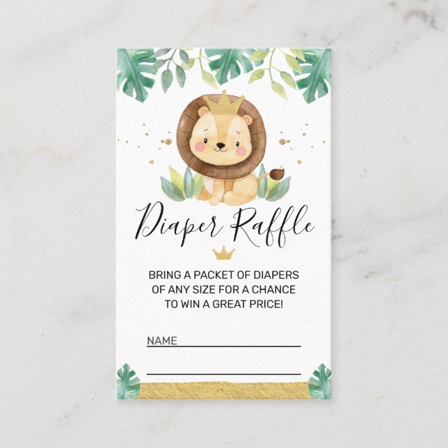 Carte De Visite Baby shower Lion Housse de couches de  (Devant)