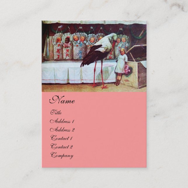 Carte De Visite BABY SHOWER STORE rose (Devant)