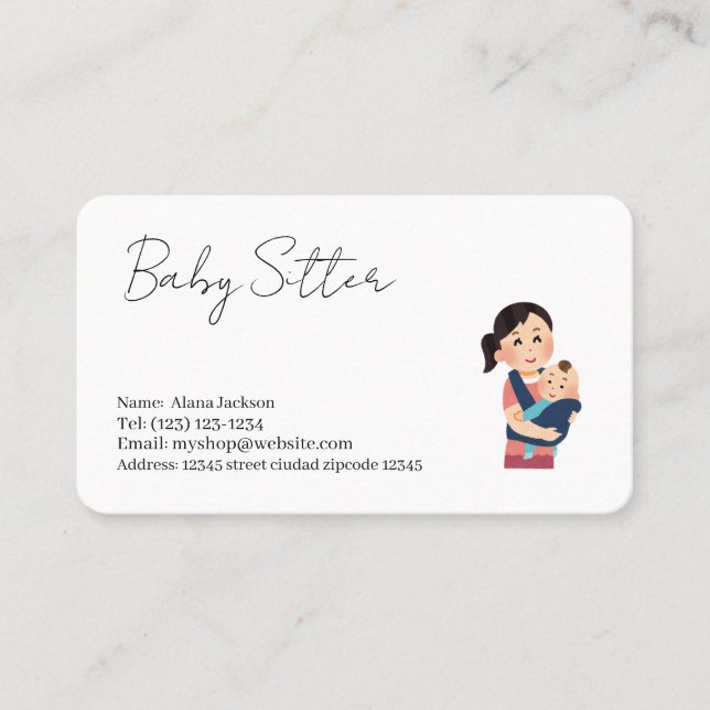 Carte De Visite baby sitter services  business card (Devant)