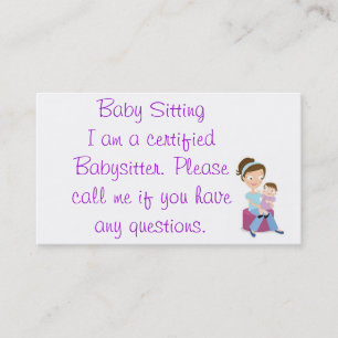 Carte De Visite babysitter