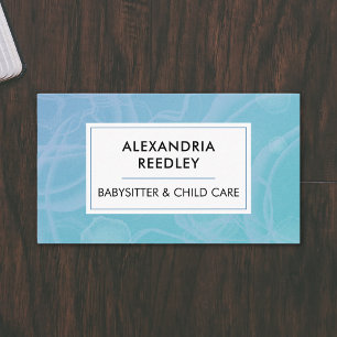 Carte De Visite Babysitter Babysitting Enfants Garderie Cute Blue