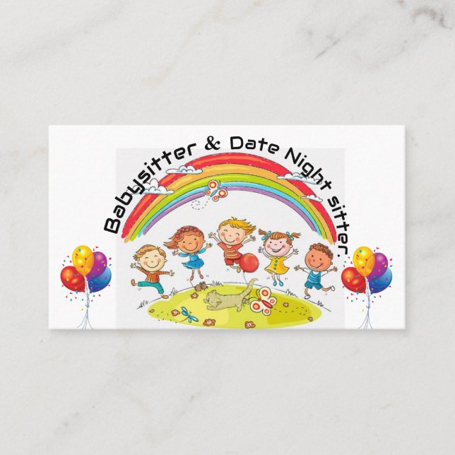 Carte De Visite Babysitter & date night sitter (Devant)