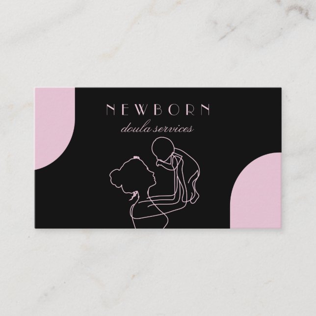 Carte De Visite Babysitter de la nounou rose, pédiatre (Devant)