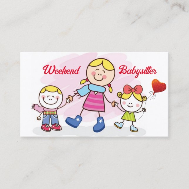 Carte De Visite Babysitter du week-end (Devant)
