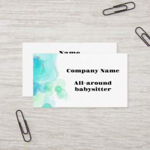 Carte De Visite Babysitter moderne Turquoise et blanche