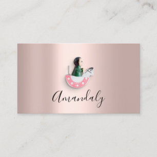 Carte De Visite Babysitter Nanny Professionnel Rose de garderie