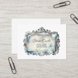 Carte De Visite Bac d'argent vintage NOM d'entreprise Élégance de 