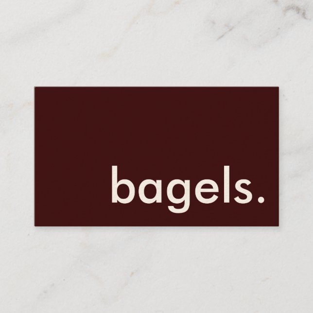 Carte De Visite bagels. (personnalisable en couleur) (Devant)