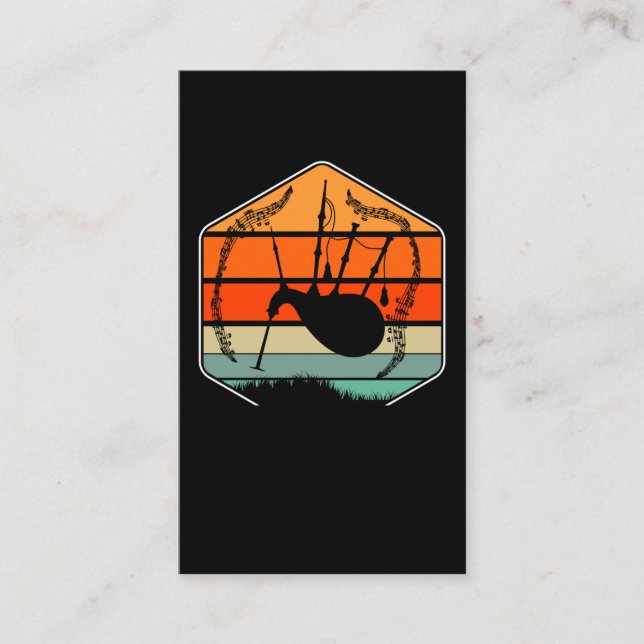 Carte De Visite Bagneuse de Bagnelle Retro Instrument Musical Bagp (Devant)