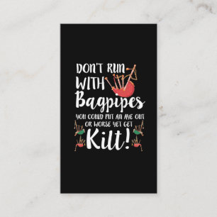 Carte De Visite Bagpipe Citation Kilt Music Scotland Bagpiping Hum