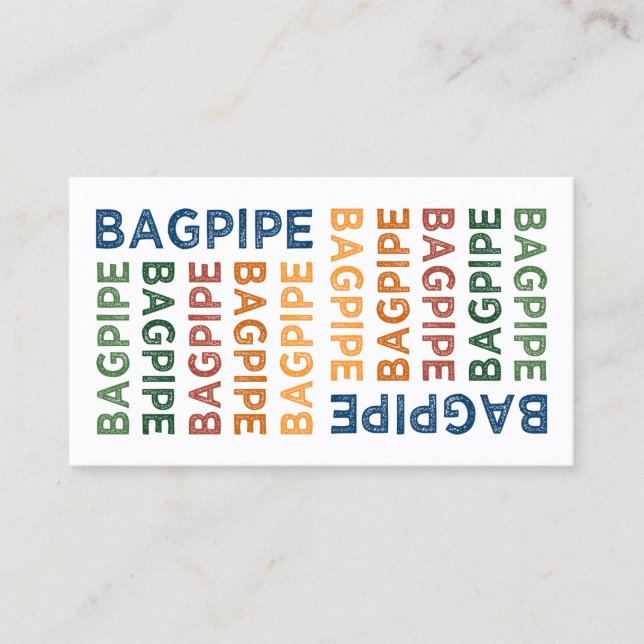 Carte De Visite Bagpipe mignon coloré (Devant)